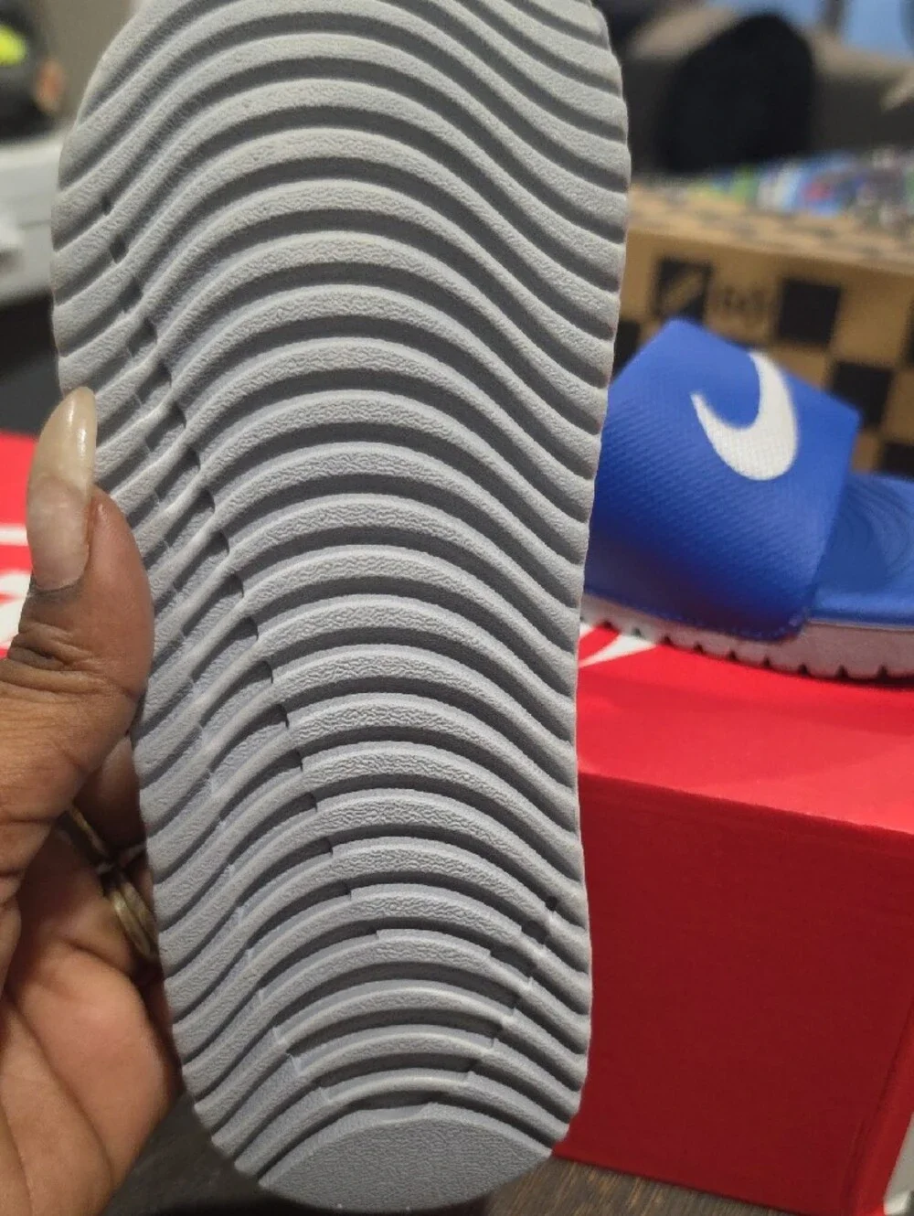 Nike blue slides